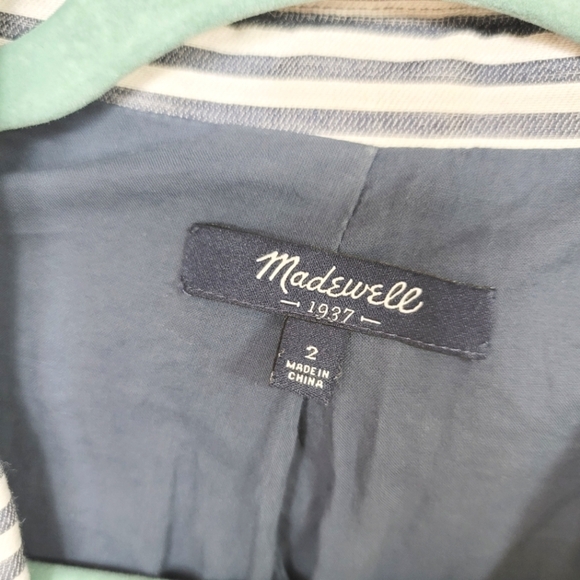 MADEWELL NAVY STRIPED BLAZER, SZ 2 - Picture 5 of 13